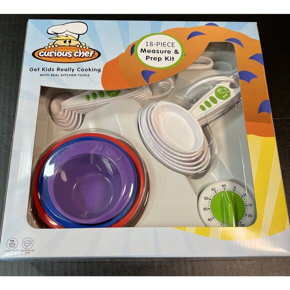 Curious Chef Kids Baking‎ Set 18 Piece Measure & Prep Kit NEW - Picture 6 of 6